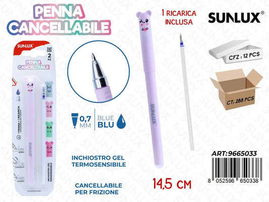Penna Cancell. C/ Ricar. Blu 0.7Mm 14.5Cm