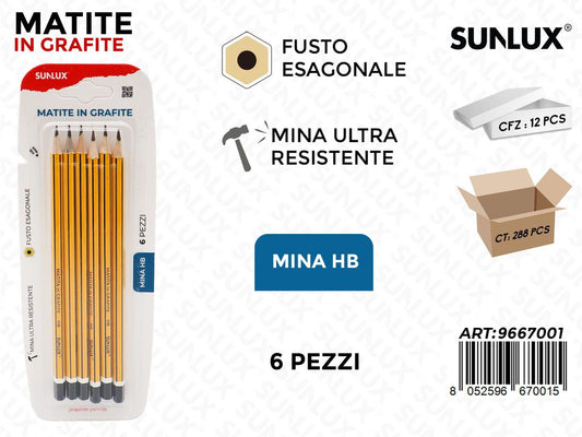 MATITE IN GRAFITE HB 6PCS