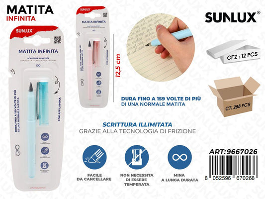 Sunlux Matita Infinita Col. Ass. 12.5CM