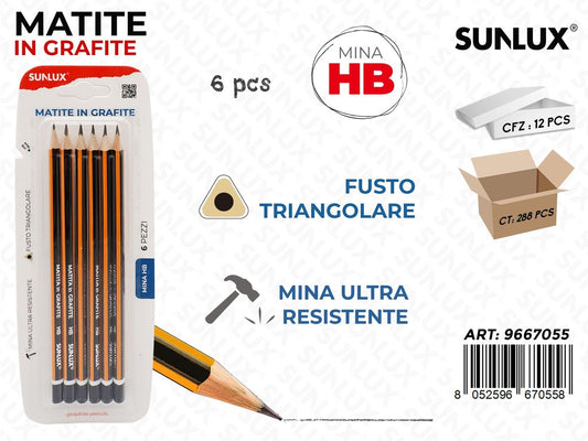 MATITE GRAFITE HB TRIANG. 6PCS