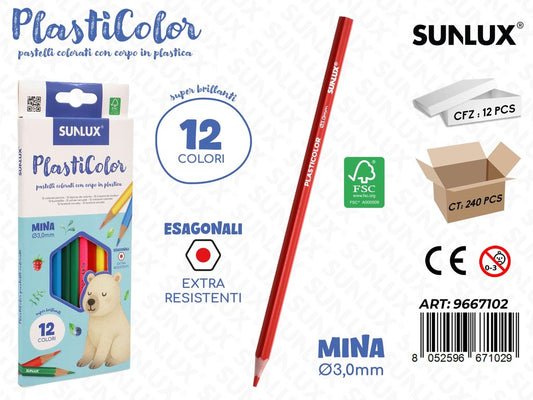 Sunlux Plasticolor 12COL. Ass. D.3MM
