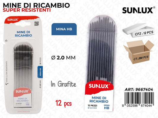 Sunlux Mine di Ricambio Univ. Hb 12PCS 2.0MM