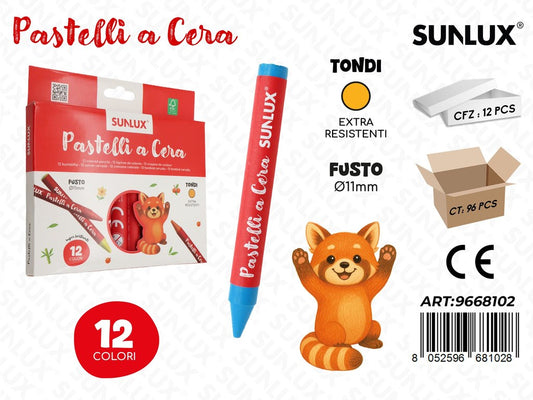 Sunlux Pastelli Cera 12COL. D.11MM