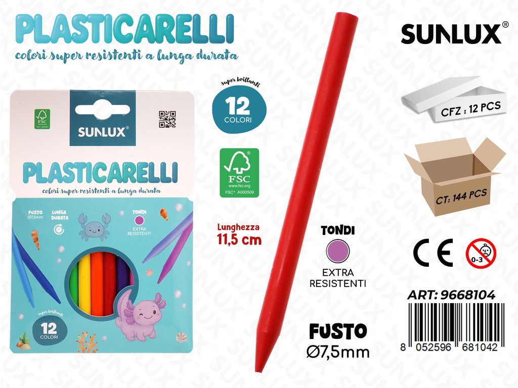 Sunlux Plasticarelli 12COL. 7.5*11.5CM