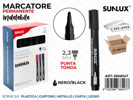 Sunlux Marcatore Perman. Indel. Nero 1-5MM