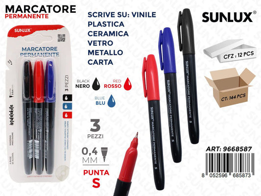 Sunlux Marcatore Perm. 3PCS Ass. S 0.4MM