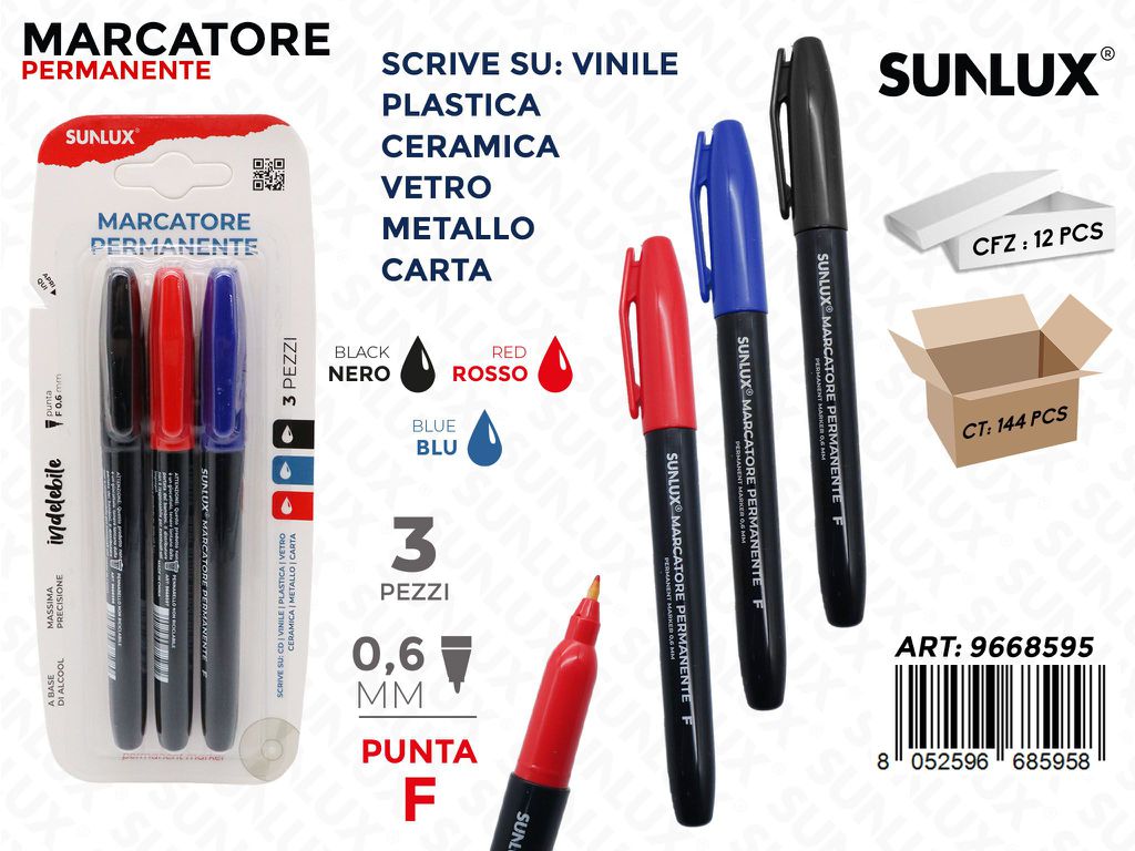 Sunlux Marcatore Perm. 3PCS Ass. F 0.6MM