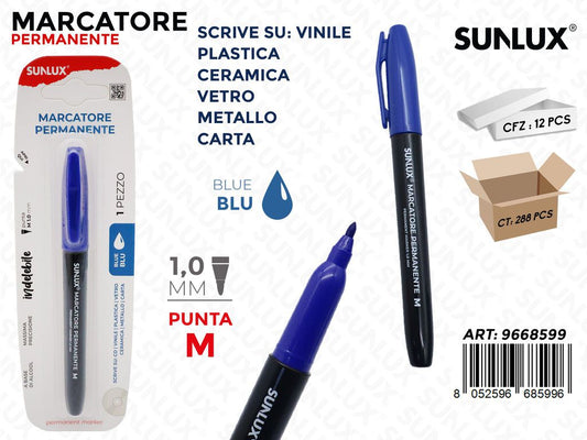 Sunlux Marcatore Permanente Blu M 1.0MM