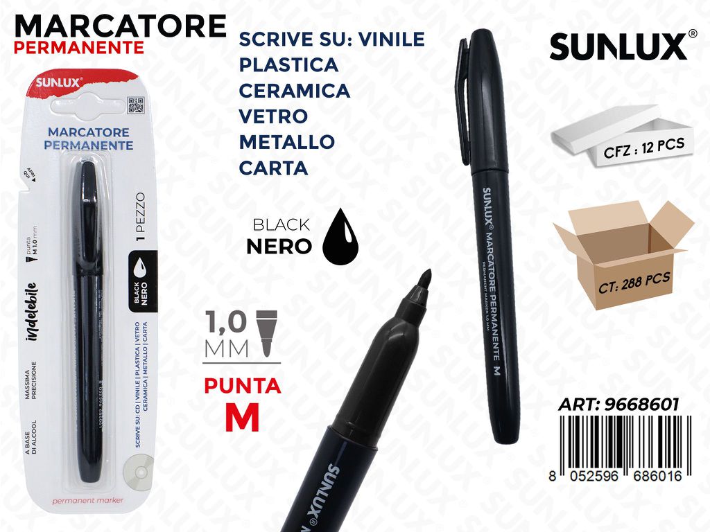 MARCATORE PERMANENTE NERO M 1.0MM