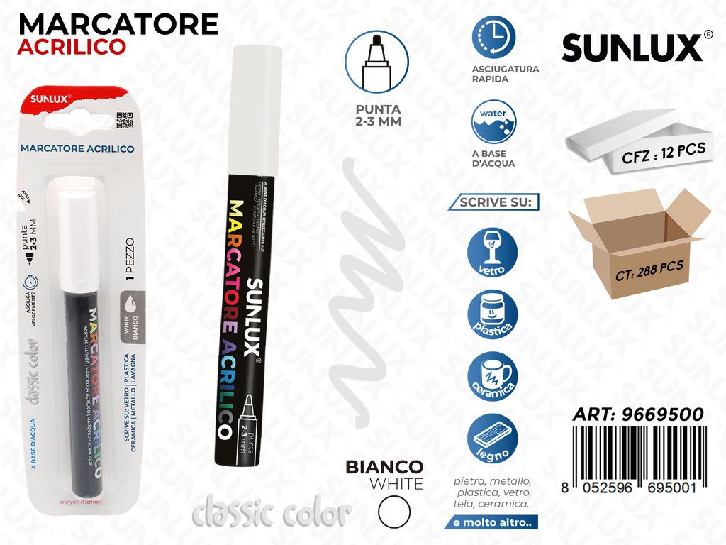 MARCATORE ACRILICO BIANCO 2-3MM