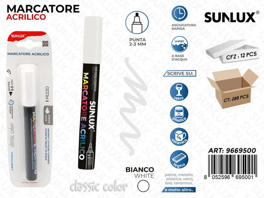 MARCATORE ACRILICO BIANCO 2-3MM