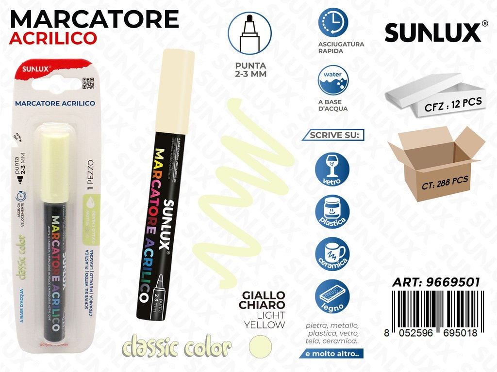Sunlux Marcatore Acrilico Giallo Ch. 2-3MM