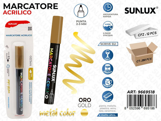 MARCATORE ACRILICO ORO METAL 2-3MM