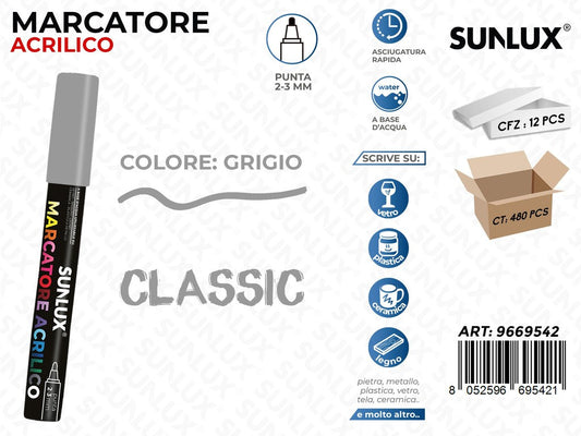 MARCATORE ACRILICO GRIGIO 2-3MM