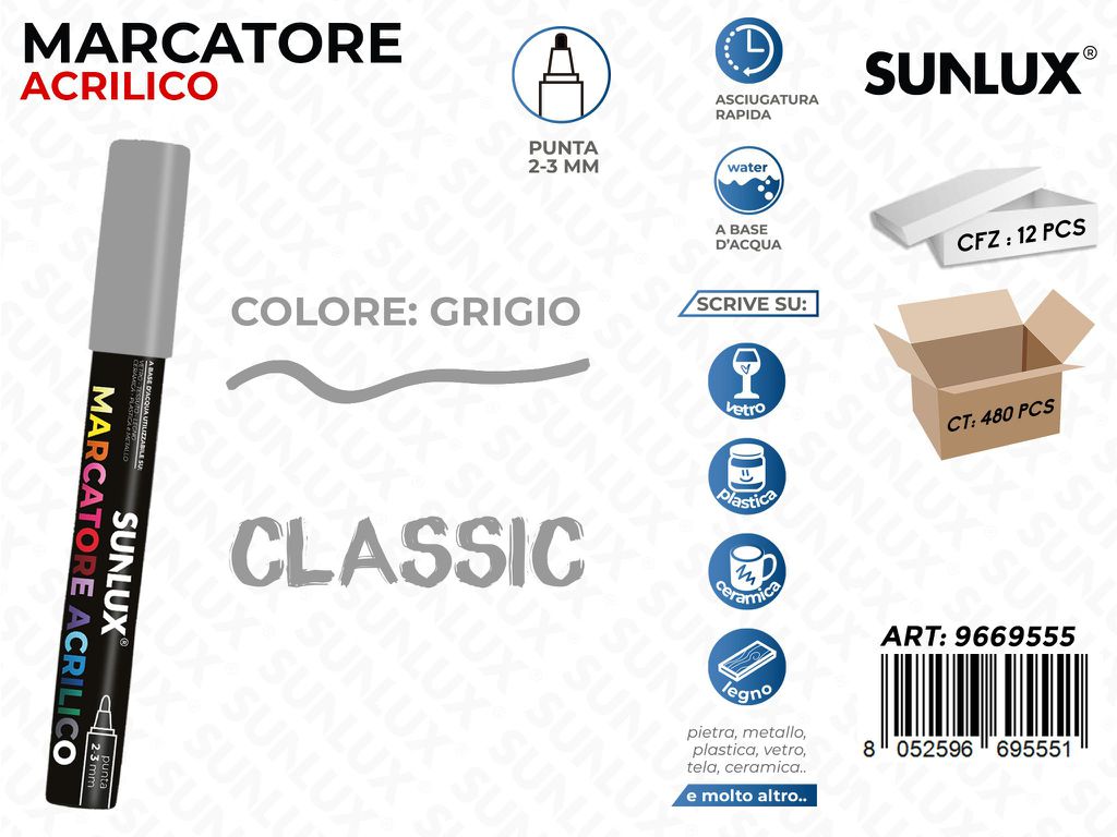 MARCATORE ACRILICO GRIGIO 2-3MM