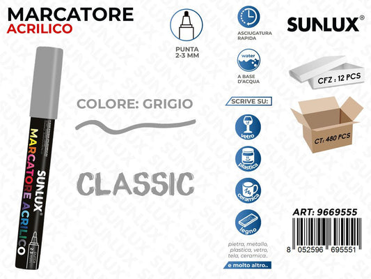 MARCATORE ACRILICO GRIGIO 2-3MM