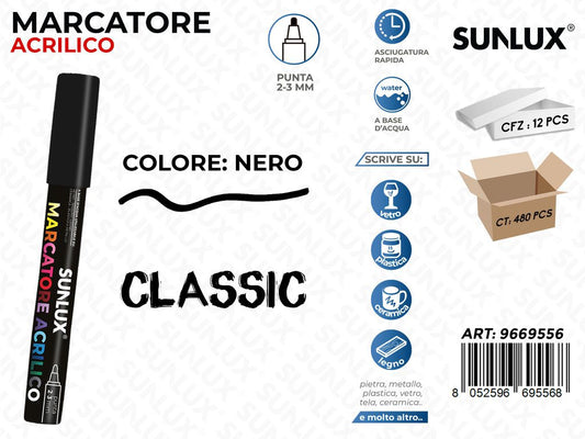 MARCATORE ACRILICO NERO  2-3MM