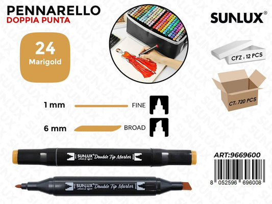 Sunlux Double Tip Marker N.24 Marigold