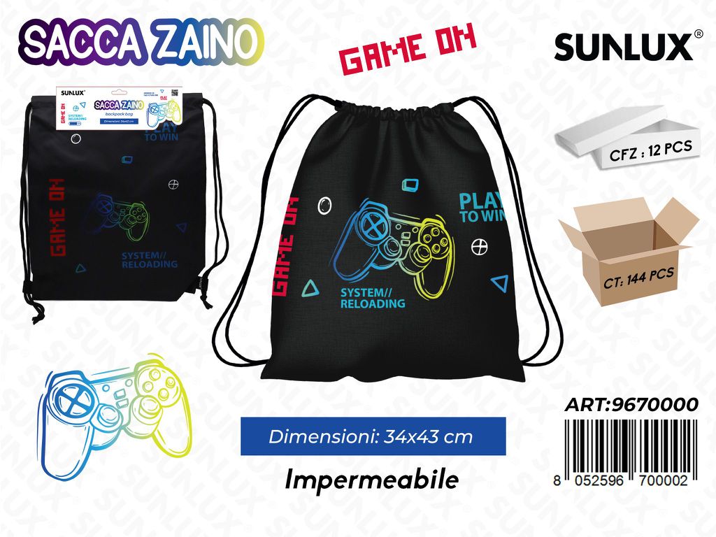 SACCA ZAINO GAME ON 43*34CM