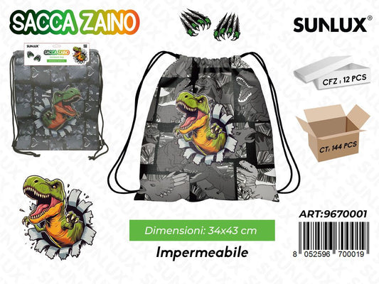 SACCA ZAINO DINOSAURO 43*34CM