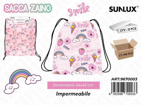 SACCA ZAINO SWEET UNICORN 43*34CM