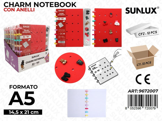 CHARM NOTEBOOK A5 14.5*21CM 160PAG.
