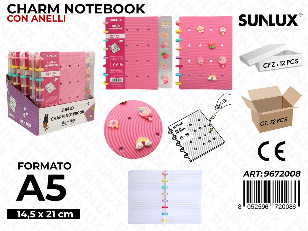 CHARM NOTEBOOK A5 14.5*21CM 160PAG.