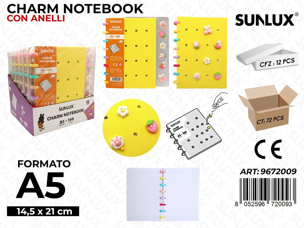 CHARM NOTEBOOK A5 14.5*21CM 160PAG.