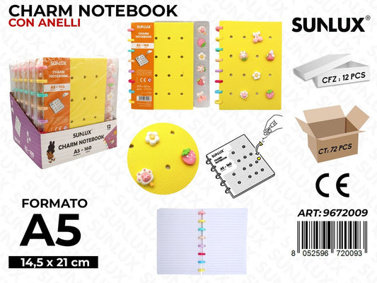 CHARM NOTEBOOK A5 14.5*21CM 160PAG.