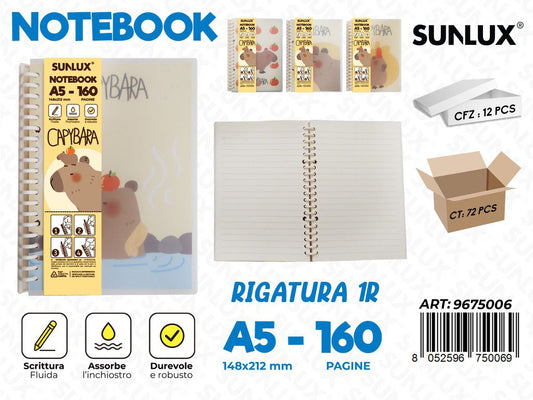 Notebook C/Anelli A5 Rig. 1R 160Pag.