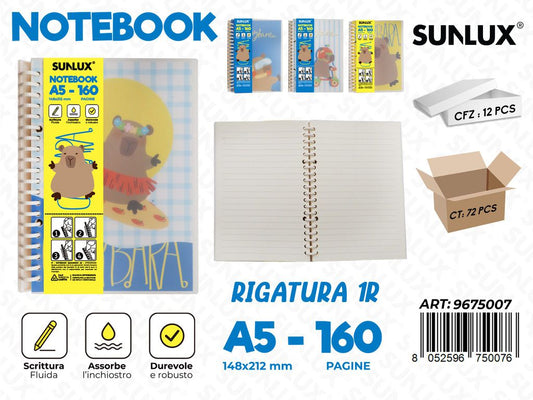 Notebook C/Anelli A5 Rig. 1R 160Pag.