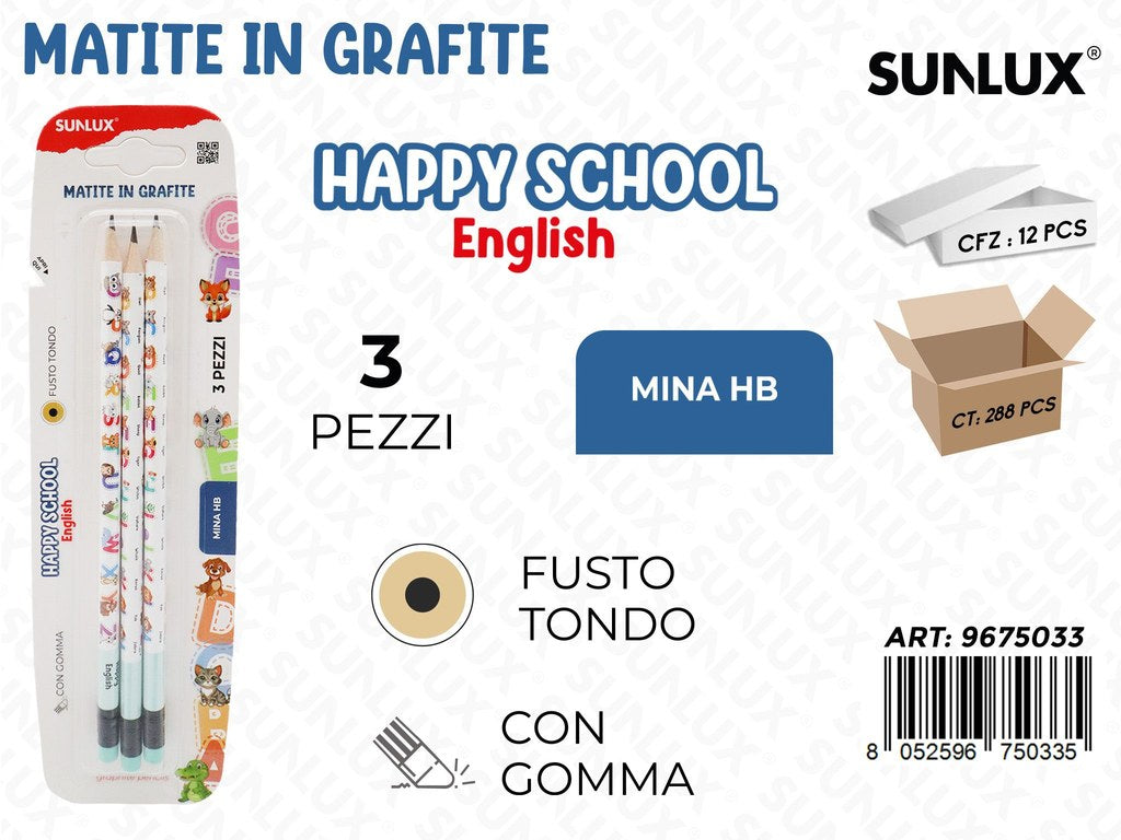 Esp. Matite Grafite Hb English 3Pcs