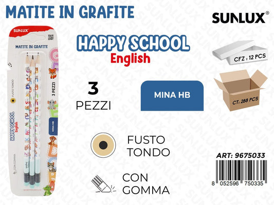 Esp. Matite Grafite Hb English 3Pcs