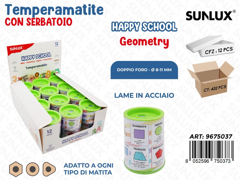 Esp. Temperamatite Geometry 2Fori