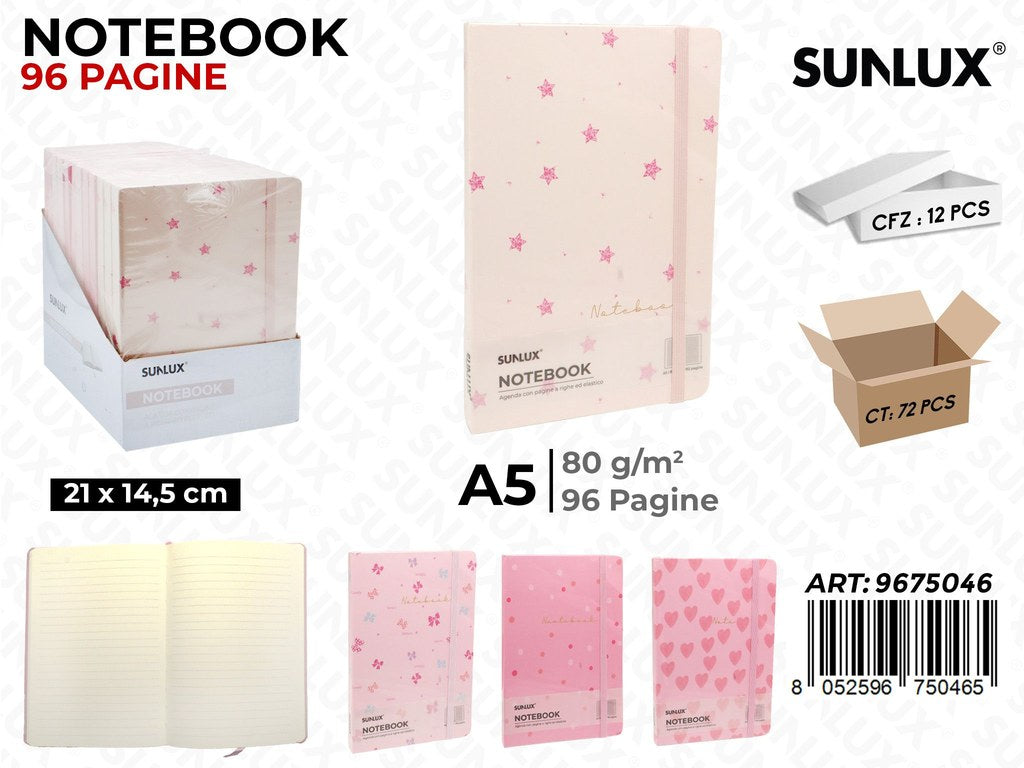 Notebook Ass. A5 21*14.5Cm 96Pag.
