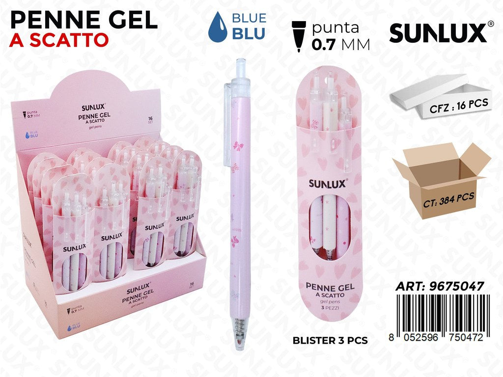 Penne A Scatto Gel 3Pcs Ass. 0.7Mm