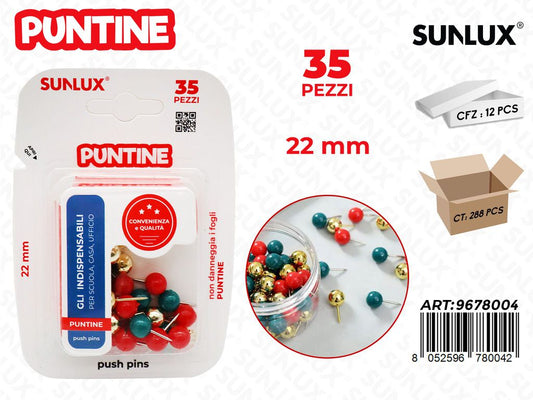 Sunlux Puntine Natale 35PCS 22MM Ass.