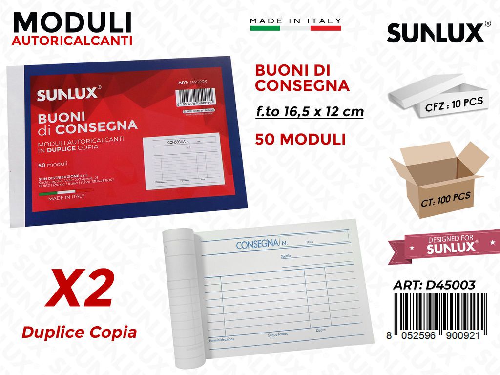 Buono di Consegna 2COPIE 50MOD 11.5*16.5CM