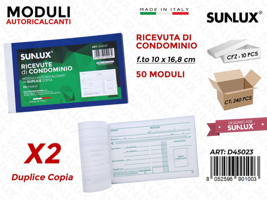 Blocco Ricev.condominio 2C.50MOD. F.to 10*16.8CM