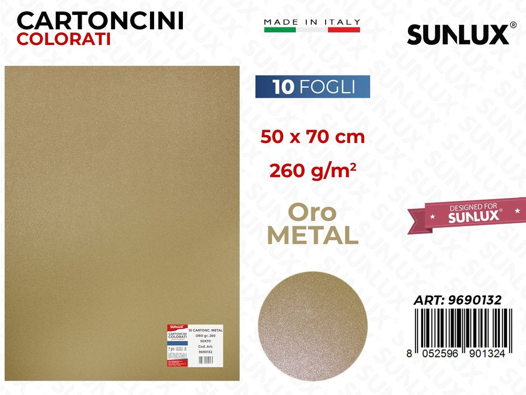 Cartoncini Col. Oro Metal F.to 50*70CM 260GR 10FF