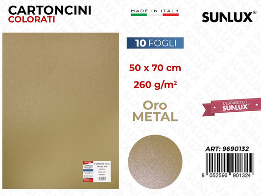 Cartoncini Col. Oro Metal F.to 50*70CM 260GR 10FF