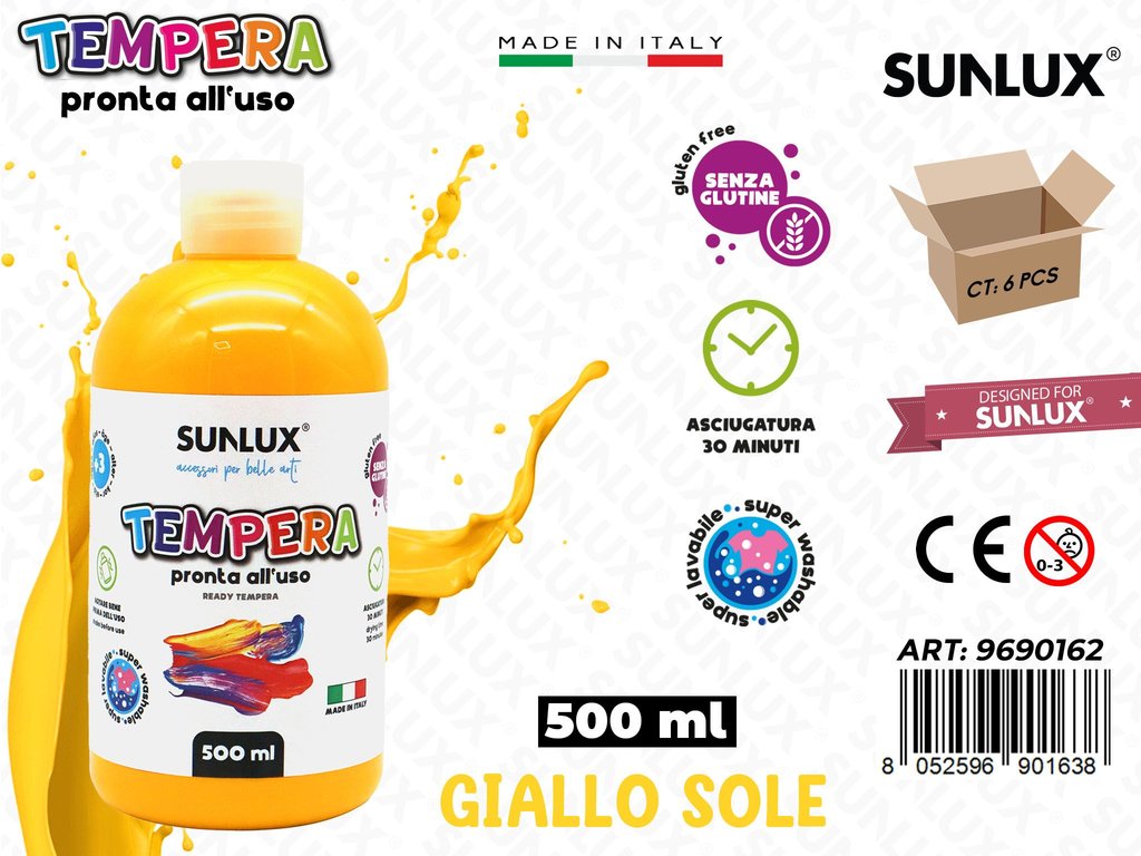 Tempera Pronta Giallo Sole 500ML