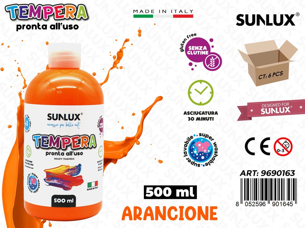 Tempera Pronta Arancione 500ML