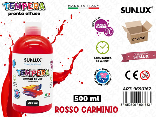 Tempera Pronta Rosso Carminio 500ML