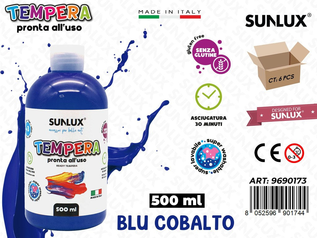 Tempera Pronta Blu Cobalto 500ML