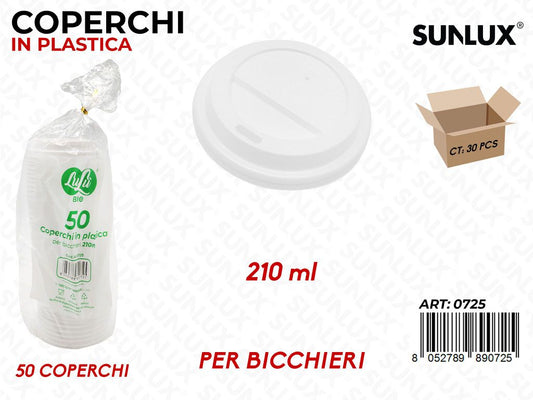 Coperchi in Pastica per Bicchieri 210ML 50PCS