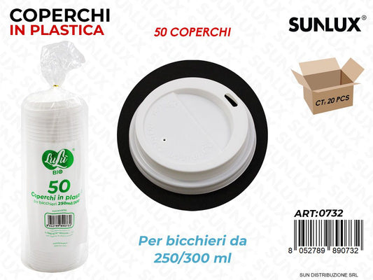 Coperchi in Pastica per Bicchieri 250/300ML 50PCS