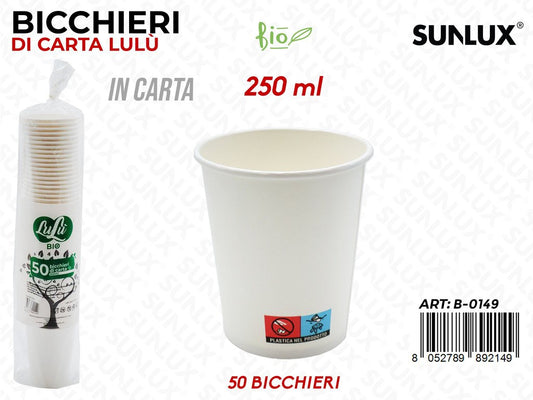 Bicchieri in Carta Monouso Bia. 250ML 50PCS