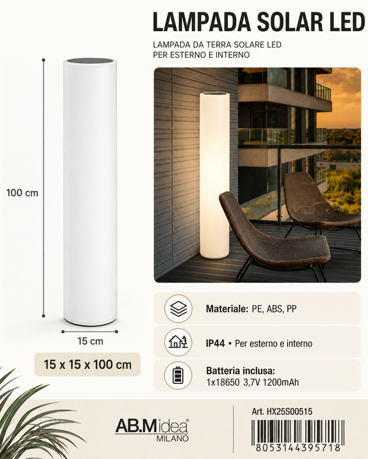 Lampada Solar LED Ø15x100 cm AB.M idea Milano