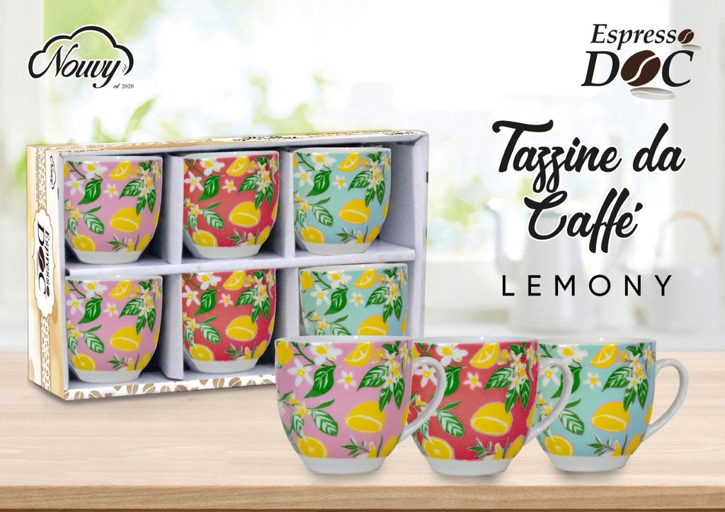 6 Tazzina Ceramica 90cc - Lemony